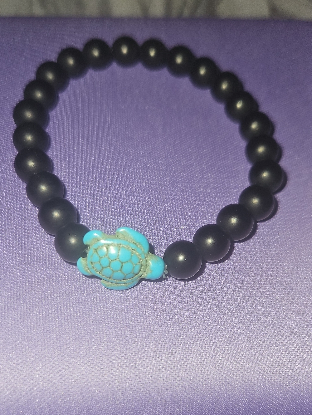 Onyx And Turquoise Sea Turtle Bracelet